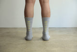 ND21X022GR-ML NODAL LOGO SOCKS - GRAY x YELLOW