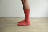 ND21X022OR-ML NODAL LOGO SOCKS - ORANGE x OFF WHITE
