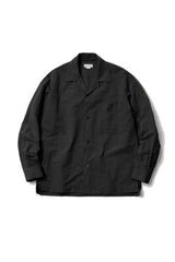 221-17H HIGH COUNT WEATHER OPEN COLLAR SHIRT IN BLACK