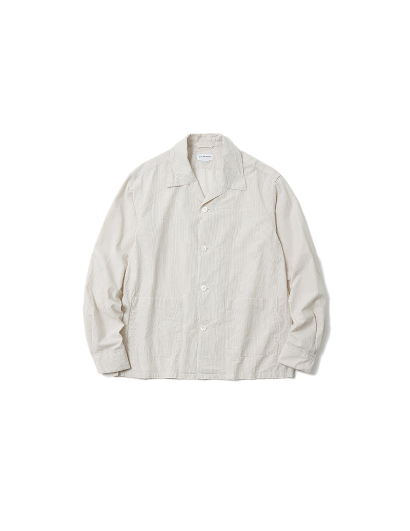 ATELIER BÉTON 222-14F HIGH TWISTED SUCKER OPEN COLLAR SHIRT