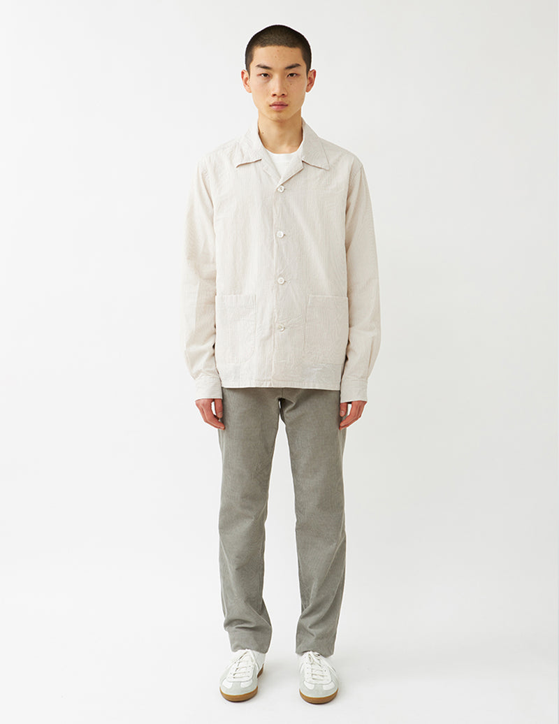 ATELIER BÉTON 222-14F HIGH TWISTED SUCKER OPEN COLLAR SHIRT