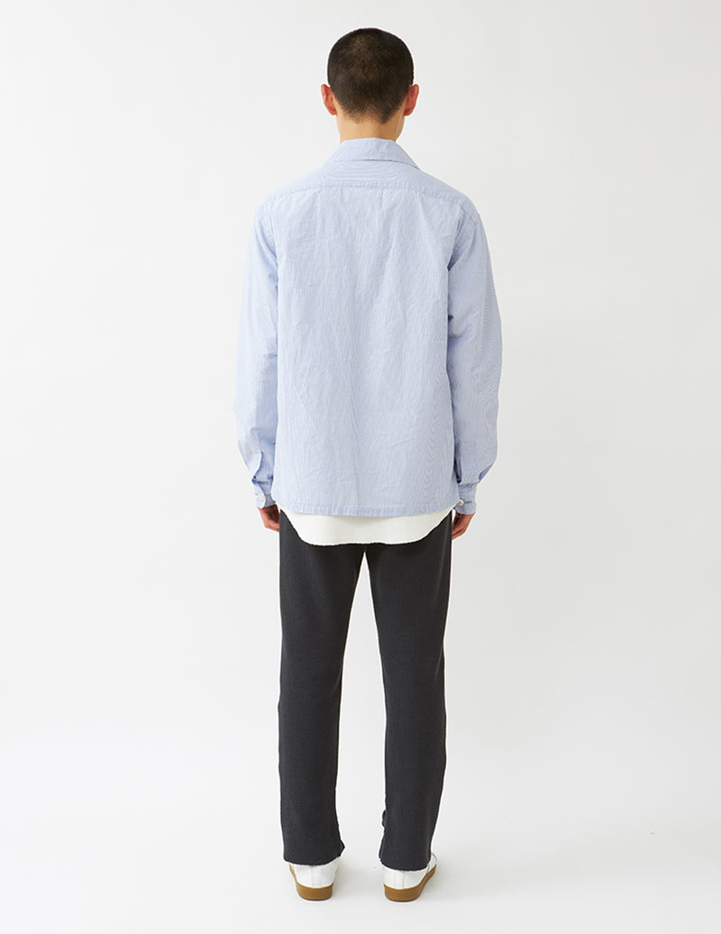 ATELIER BÉTON 222-14F HIGH TWISTED SUCKER OPEN COLLAR SHIRT