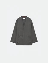 M23A-09JK01C ORGANIC WOOL × MOHAIR TROPICAL LAPELLESS SHIRT JACKET