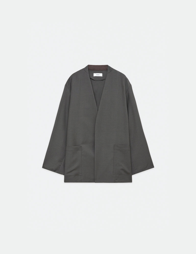 M23A-09JK01C ORGANIC WOOL × MOHAIR TROPICAL LAPELLESS SHIRT JACKET