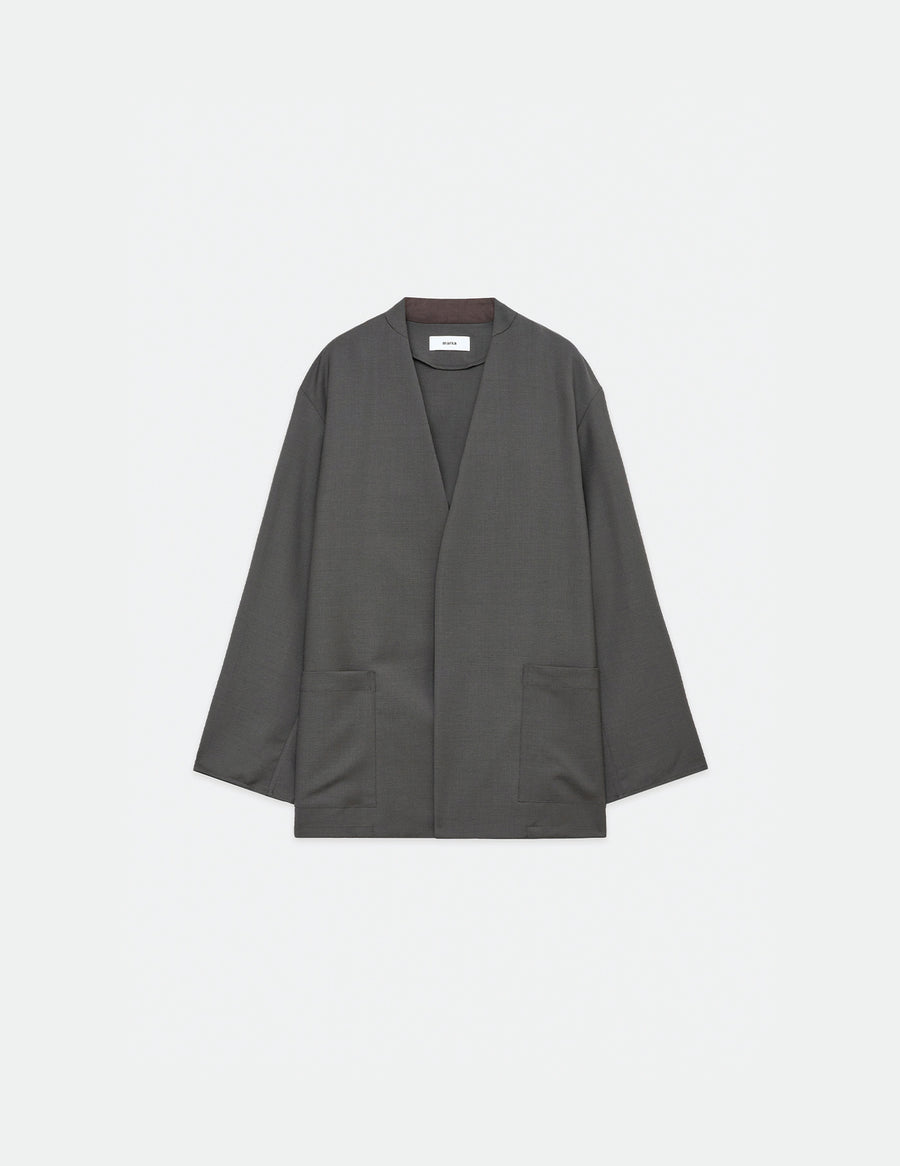 M23A-09JK01C ORGANIC WOOL × MOHAIR TROPICAL LAPELLESS SHIRT JACKET
