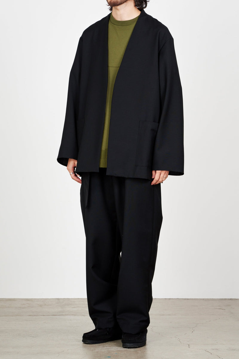 M23A-09JK01C ORGANIC WOOL × MOHAIR TROPICAL LAPELLESS SHIRT JACKET