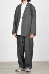 M23A-09JK01C ORGANIC WOOL × MOHAIR TROPICAL LAPELLESS SHIRT JACKET