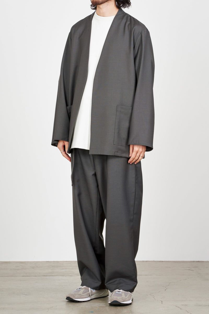 M23A-09JK01C ORGANIC WOOL × MOHAIR TROPICAL LAPELLESS SHIRT JACKET