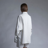 WM09-SH231091 GABERDINE OVERSIZE POCKET SHIRT