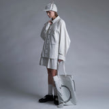 WM09-SH231091 GABERDINE OVERSIZE POCKET SHIRT