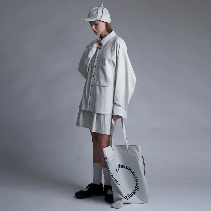 WM09-SH231091 GABERDINE OVERSIZE POCKET SHIRT