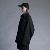 WM09-SH231091 GABERDINE OVERSIZE POCKET SHIRT