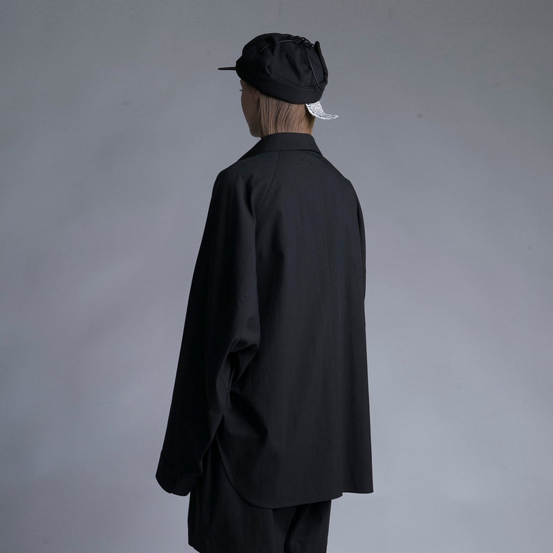 WM09-SH231091 GABERDINE OVERSIZE POCKET SHIRT