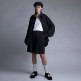 WM09-SH231091 GABERDINE OVERSIZE POCKET SHIRT