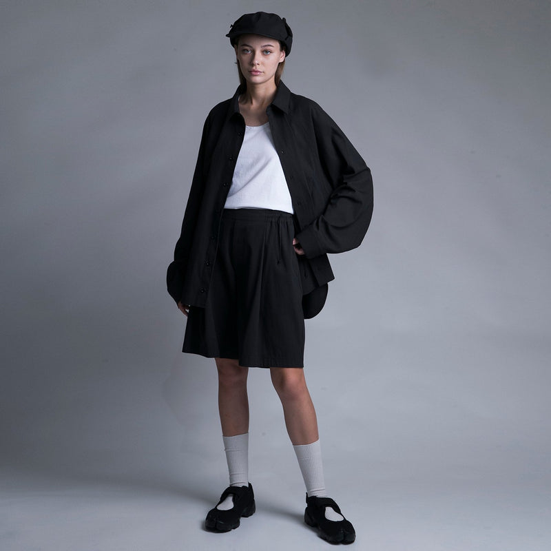 WM09-SH231091 GABERDINE OVERSIZE POCKET SHIRT