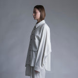 WM09-SH231091 GABERDINE OVERSIZE POCKET SHIRT