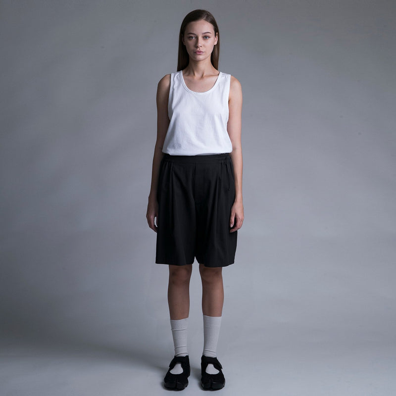 WM09-SP231093 GABERDINE WIDE SHORT PANTS