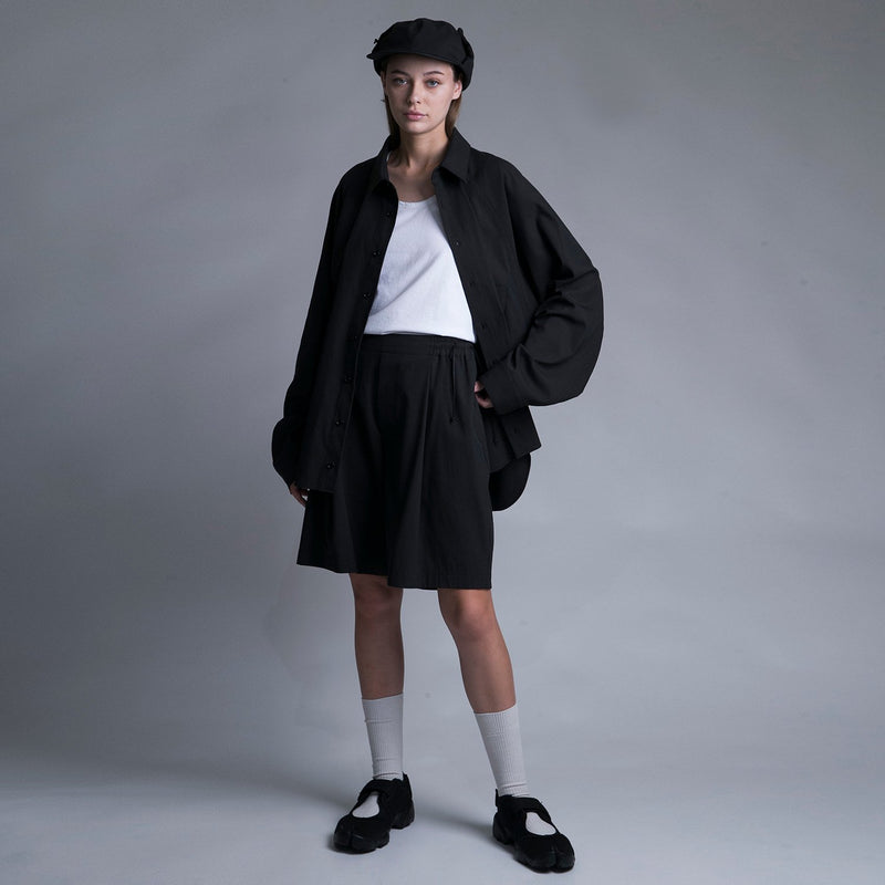 WM09-SP231093 GABERDINE WIDE SHORT PANTS