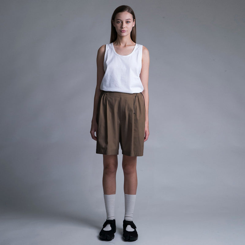 WM09-SP231093 GABERDINE WIDE SHORT PANTS