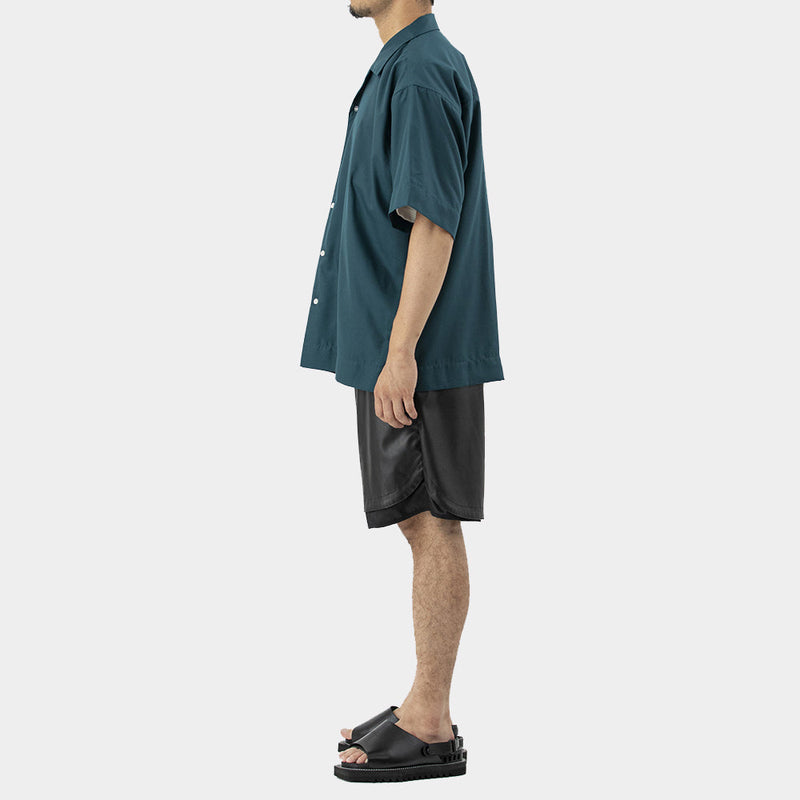 MW-SH23108 SIDE SLIT OPEN COLLAR SHIRT