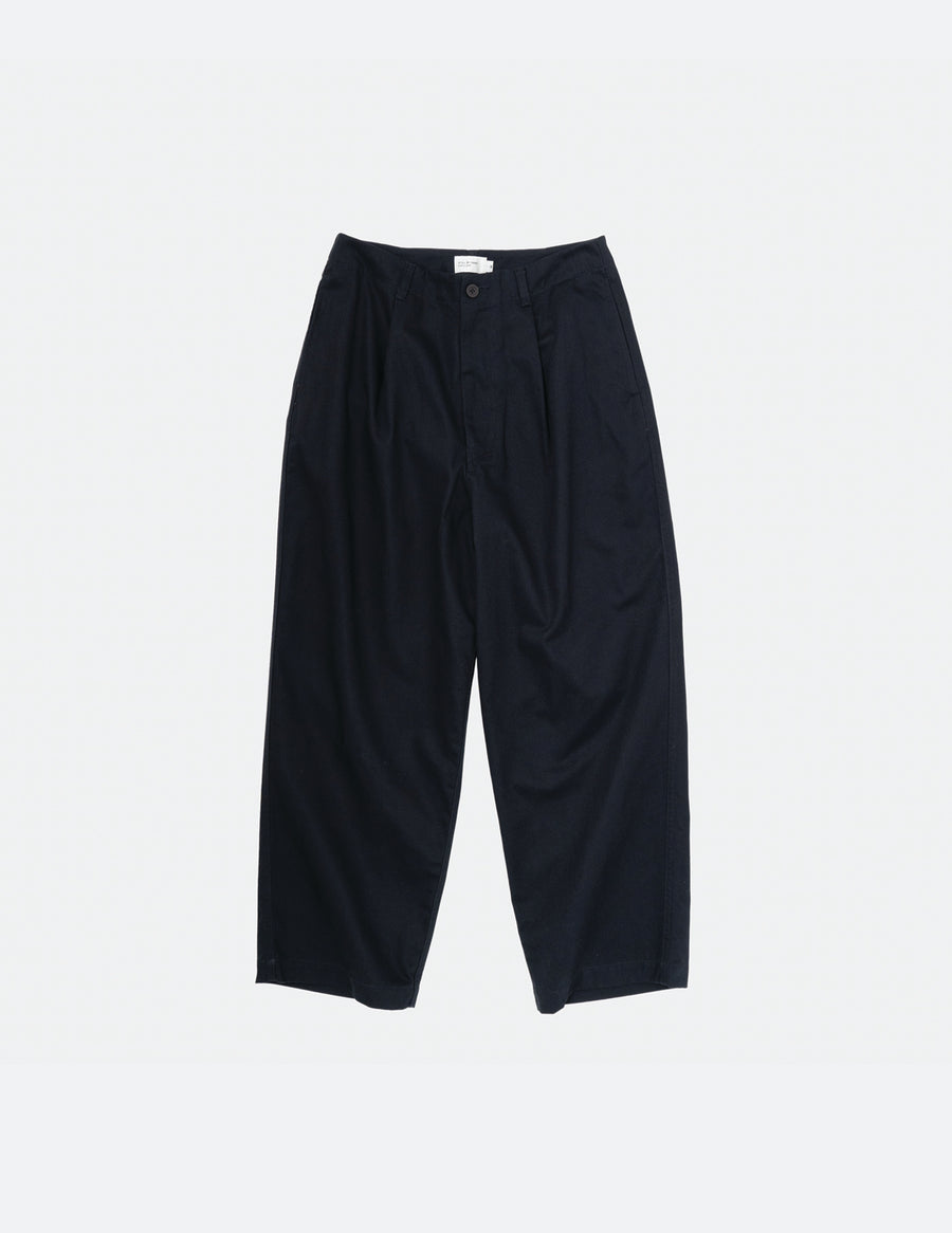 STILL BY HAND PT04224 1TUCK COTTON TWILL WIDE PANTS