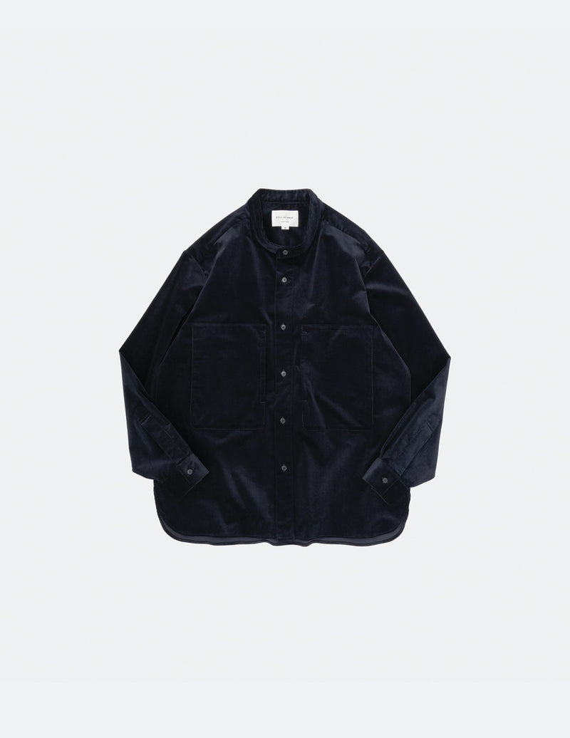 SH04224 CORDUROY BAND COLLAR SHIRT