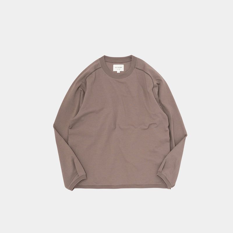 STILL BY HAND CS05223 LONG SADDLE SLEEVE CREW NECK PULLOVER