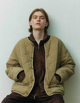 SN-442A REVERSIBLE JACKET - QUILTING & FLOWER CAMO JACQUARD BOA