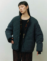 SN-442A REVERSIBLE JACKET - QUILTING & FLOWER CAMO JACQUARD BOA