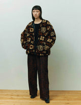 SN-442A REVERSIBLE JACKET - QUILTING & FLOWER CAMO JACQUARD BOA