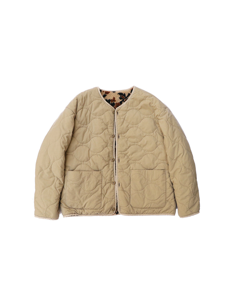 SN-442A REVERSIBLE JACKET - QUILTING & FLOWER CAMO JACQUARD BOA