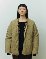 SN-442A REVERSIBLE JACKET - QUILTING & FLOWER CAMO JACQUARD BOA