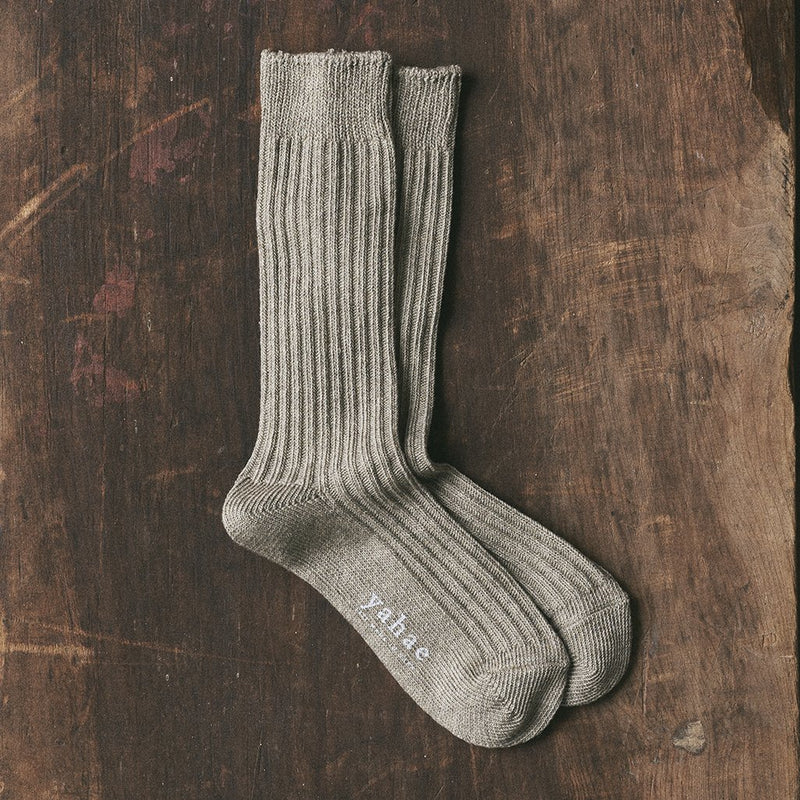 7-5001 ORGANIC COTTON BLENDED YAK RIBBED SOCKS