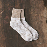 7-5004 COLORED ORGANIC COTTON ANKLE PILE SOCKS