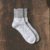 7-5004 COLORED ORGANIC COTTON ANKLE PILE SOCKS