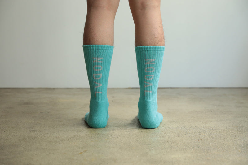 ND21X022SA-ML NODAL LOGO SOCKS - SAX x GRAY
