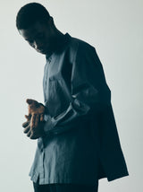 KON-SH02223 BAND COLLAR PLACKET SHIRT